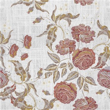 6800417 - panel Embroidery Flora White Random Papers II Coordonne