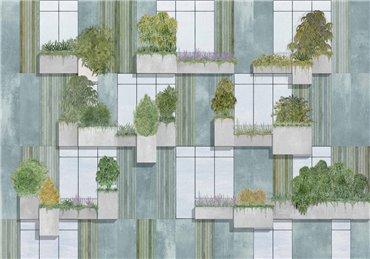 9000062 - panel Vertical Forest Grey Random Archist Coordonne