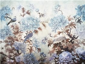 Tapeta egzotyczne kwiaty i rajskie ptaki Pember WallCraft 880312401 