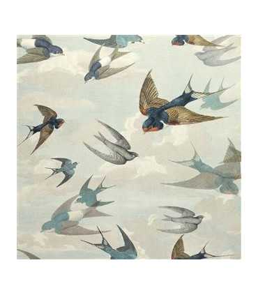 PJD6003/01 – tapeta Chimney Swallows Sky Blue Picture Book Wallpapers John Derian for Designers Guild