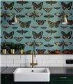 Tapeta Butterflies and moths Turquoise