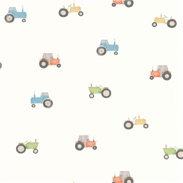 88368726 - tapeta Vintage Tractor Once Upon A Time Casadeco