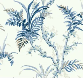 A00022 - panel Wild Ferns Indigo Enchanted Coordonne