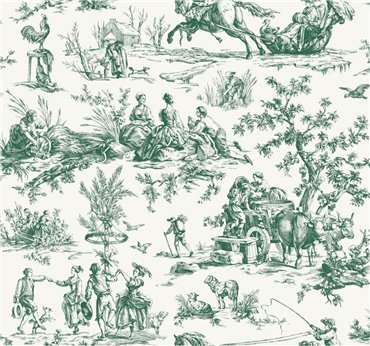 A00034 - panel Bucolic Toile Emerald Enchanted Coordonne
