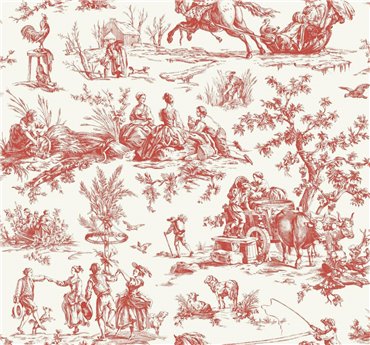 A00035 - panel Bucolic Toile Coral Enchanted Coordonne