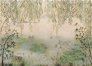A00313 - panel Lotus Spring Random Chinoiseries II Coordonne
