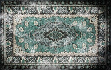 6500317 - panel Floral rug Turquoise Random Papers Coordonne