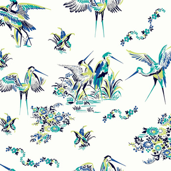 5900002 - tapeta Grullas de papel Azul Anima Coordonne