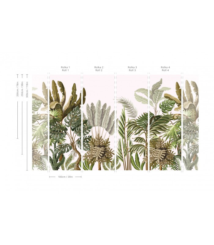 Schemat ułożenia pasów tapety Touch of Nature Wallcolors