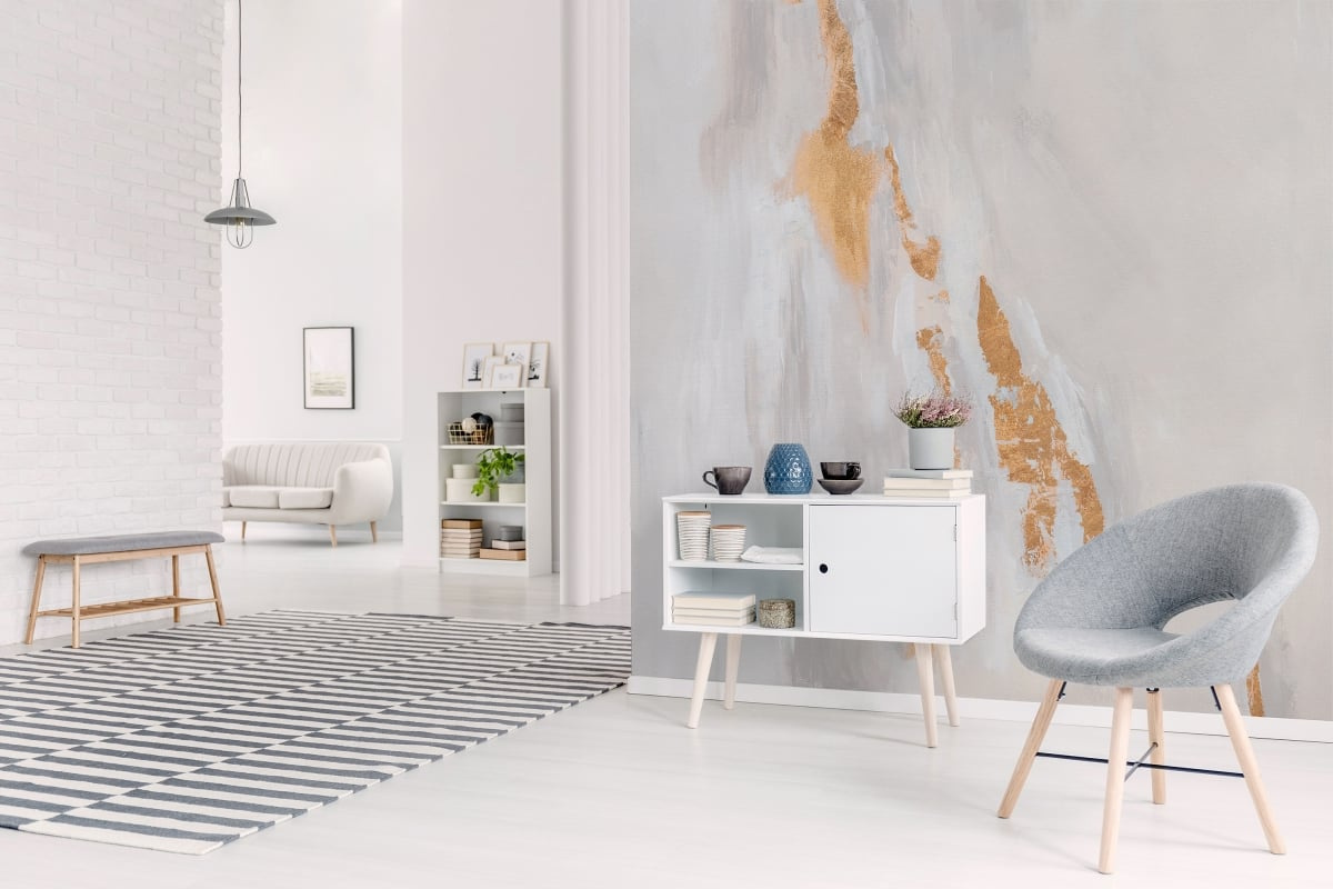 Tapeta na wymiar WallArt do salonu – artystyczna fototapeta Diana beżowo-złota