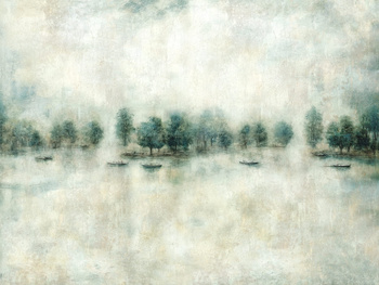 Tapeta mglisty las nad jeziorem Amante WallCraft 910312401