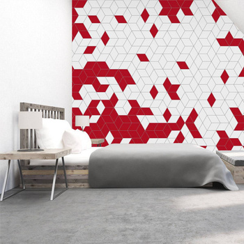 Shapes Fusion Maroon - tapeta Wallart