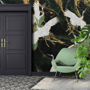 Emerald Tsuru - Tapeta w standaryzowanych rolkach WallArt