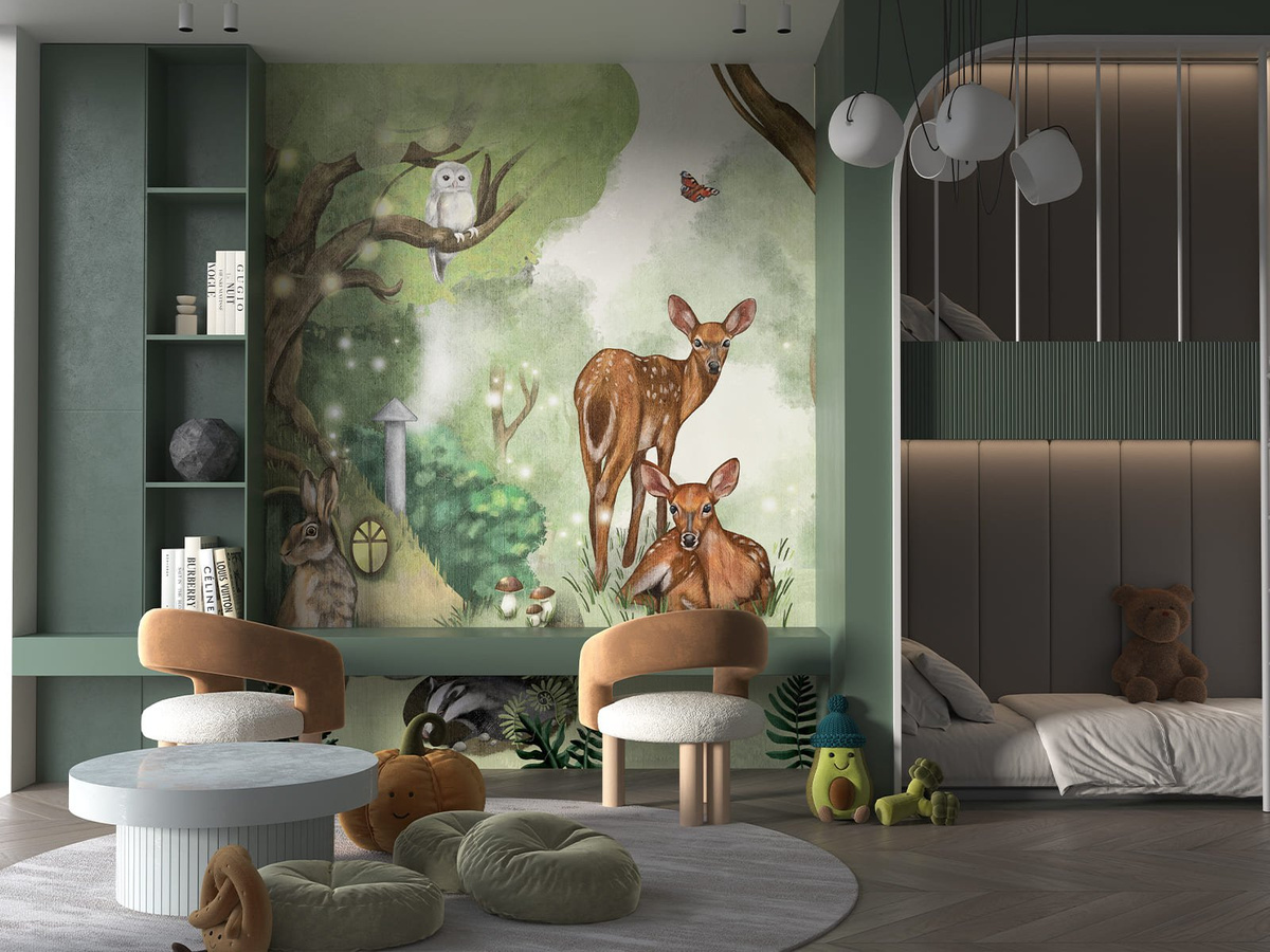 Tapeta na wymiar Życie w lesie Cappi WallCraft 800312301 w pokoju dziecka