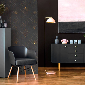 Fan Black&Gold - tapeta Wallart