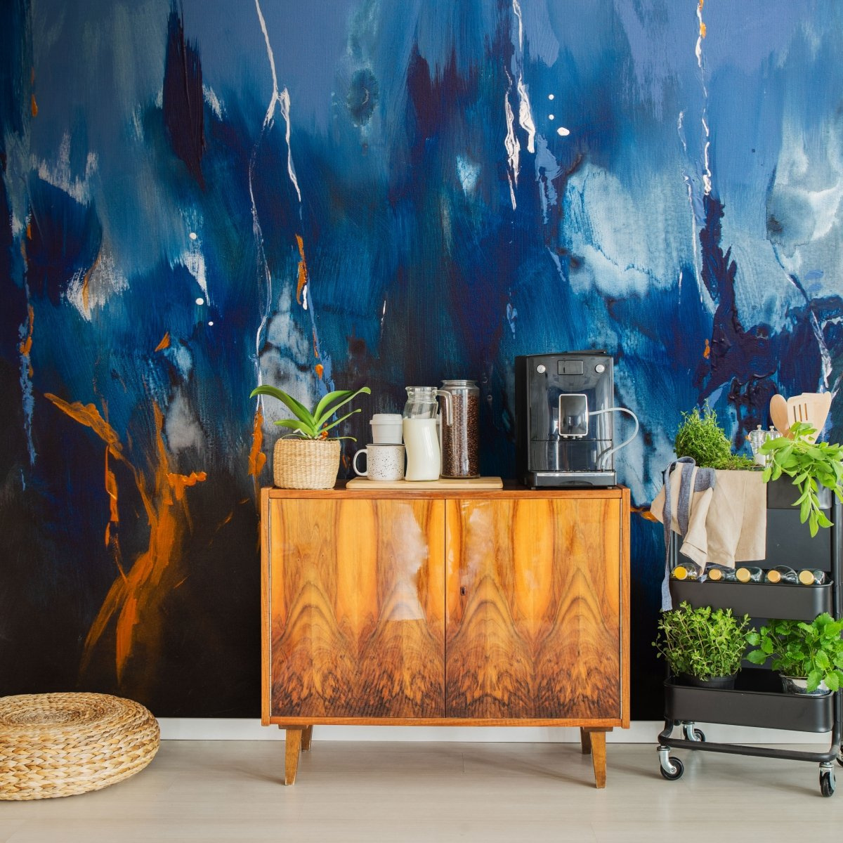 tapeta na wymiar WallArt do salonu – niebieska fototapeta abstrakcyjna Memory II