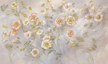 Tapeta w polne kwiaty różowe