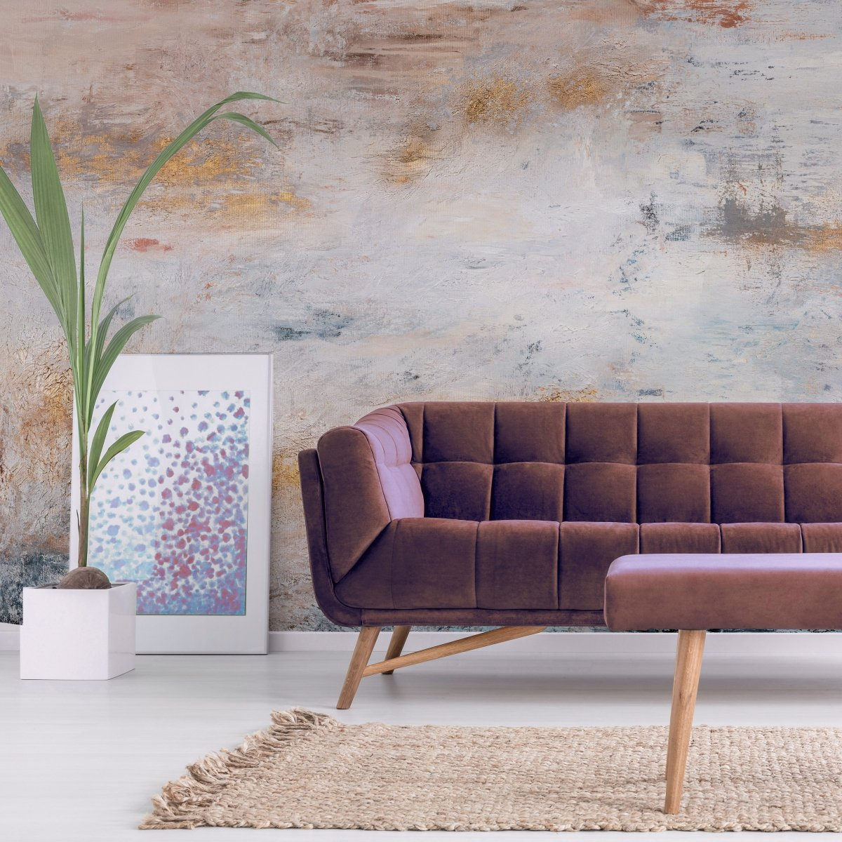 tapeta na wymiar WallArt do salonu – motyw abstrakcyjny Elemental w odcieniach beżu i bieli