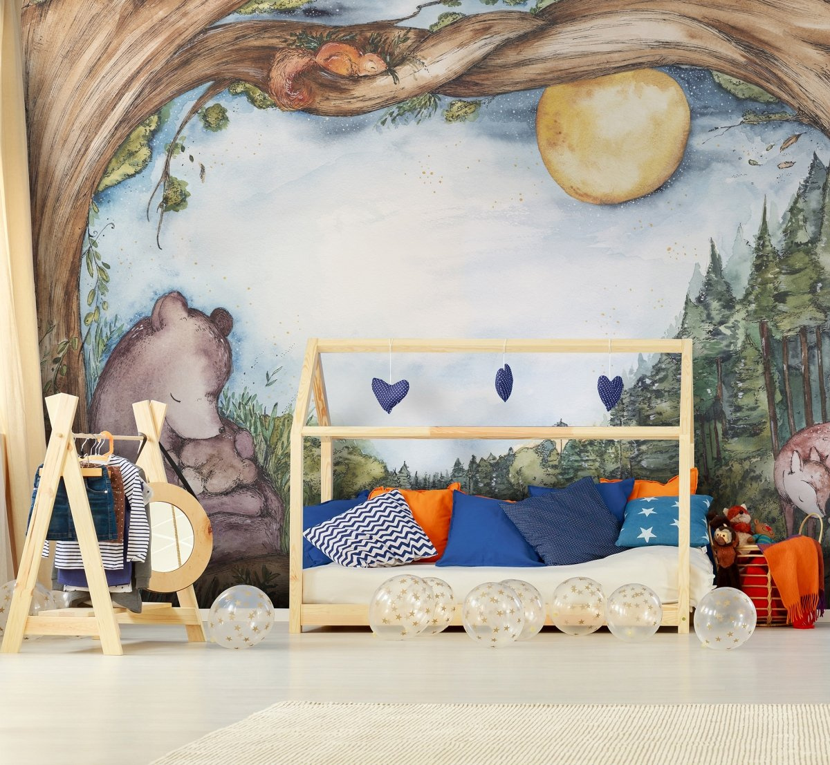 tapeta na wymiar WallArt do pokoju dziecka – leśna rodzina misiów, fototapeta Bears Family