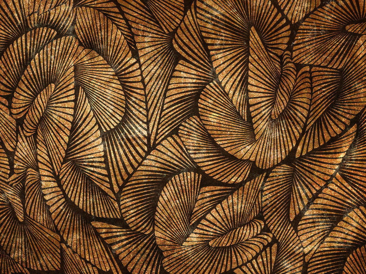 Fototapeta MURION 395 35 2101 WallCraft w złoto–czarnym wzorze liści