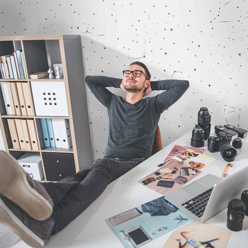 Starry Night White - tapeta Wallart