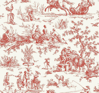A00035 - tapeta Bucolic Toile Coral Enchanted Coordonne