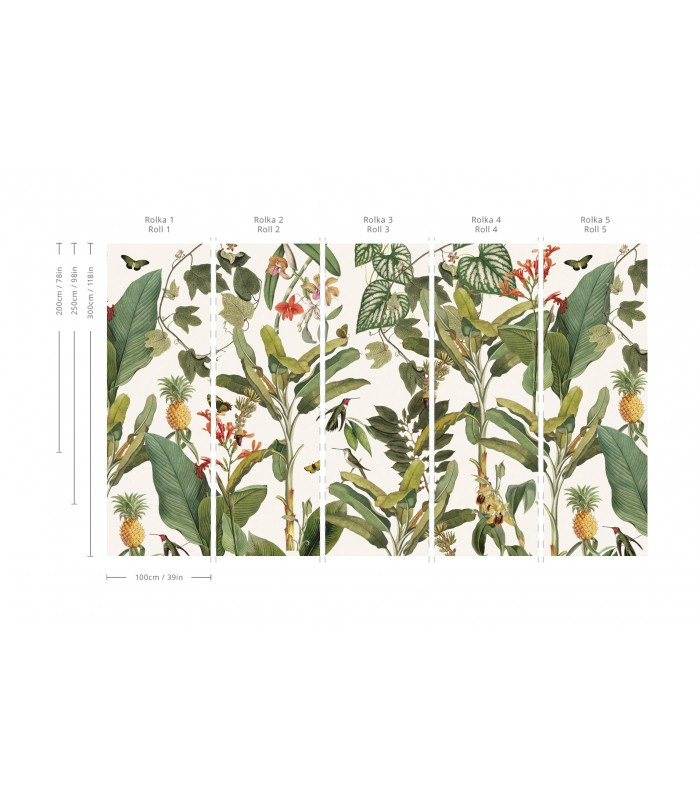 Tapeta Tropicana Wallcolors – wizualizacja wzoru w pasach