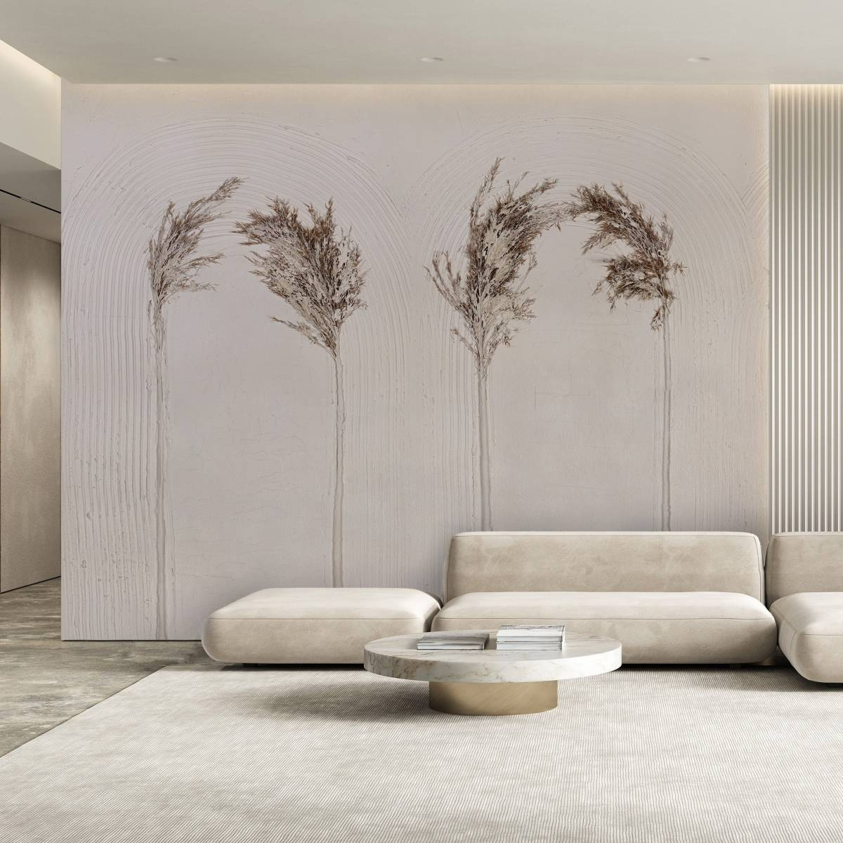 tapeta na wymiar WallArt do salonu – artystyczny motyw traw Anticci