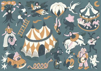 9700113 - panel Magic Circus Aquamarine Mies Coordonne