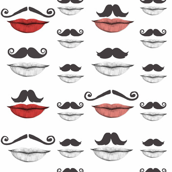 Tapeta Mind The Gap WP20084 MOUSTACHE AND LIPS