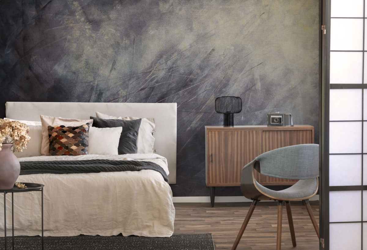 tapeta na wymiar WallArt do salonu – abstrakcyjna szara fototapeta Ebony