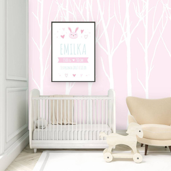 Bare Trees różowy - tapeta Wallart