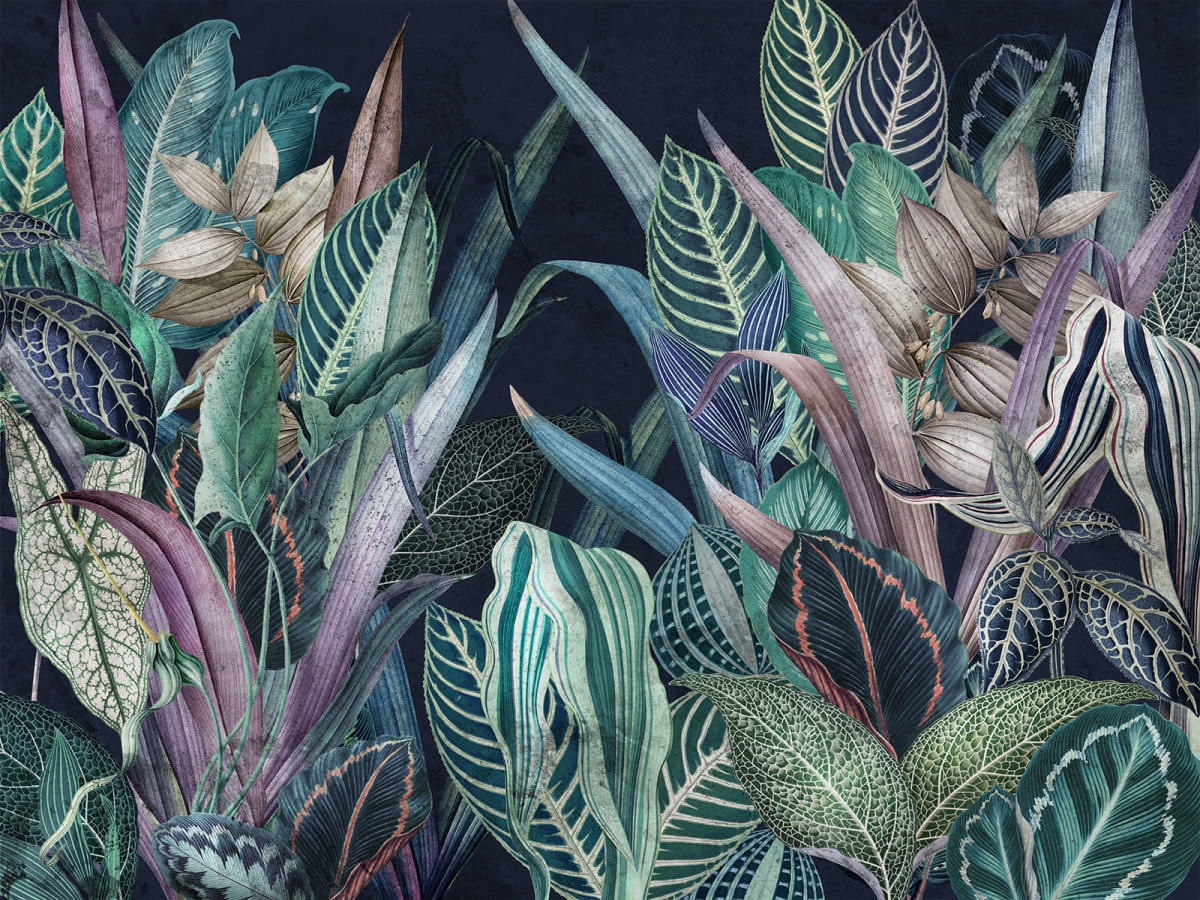 Zbliżenie na wzór botaniczny fototapety NEVIDA 630 31 2202 WALLCRAFT