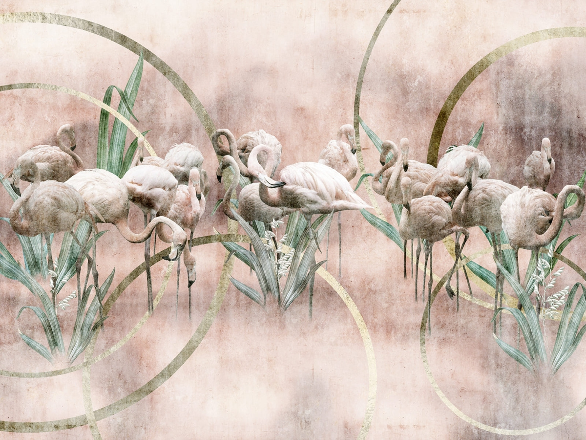 Fototapeta Flamingo 65 31 2202 WallCraft – pełny wzór z flamingami