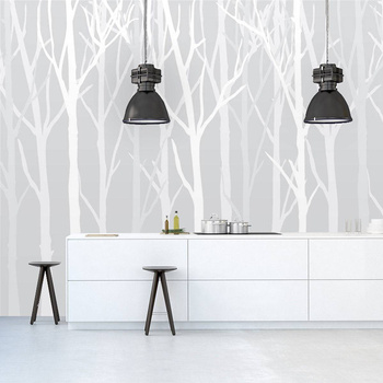 Zimowy Las grey - tapeta Wallart