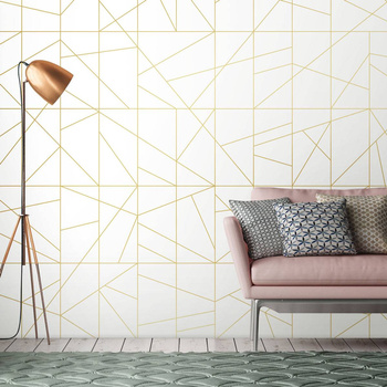 Cant fusion white&gold - tapeta Wallart