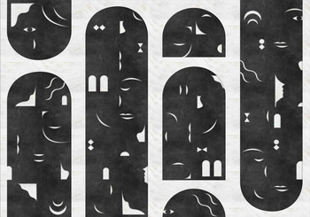 9000021 - panel Rostros Black Random Archist Coordonne