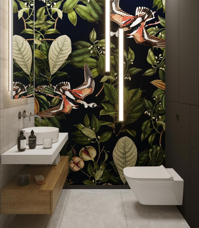 Schemat ułożenia pasów tapety Orange bird Wallcolors