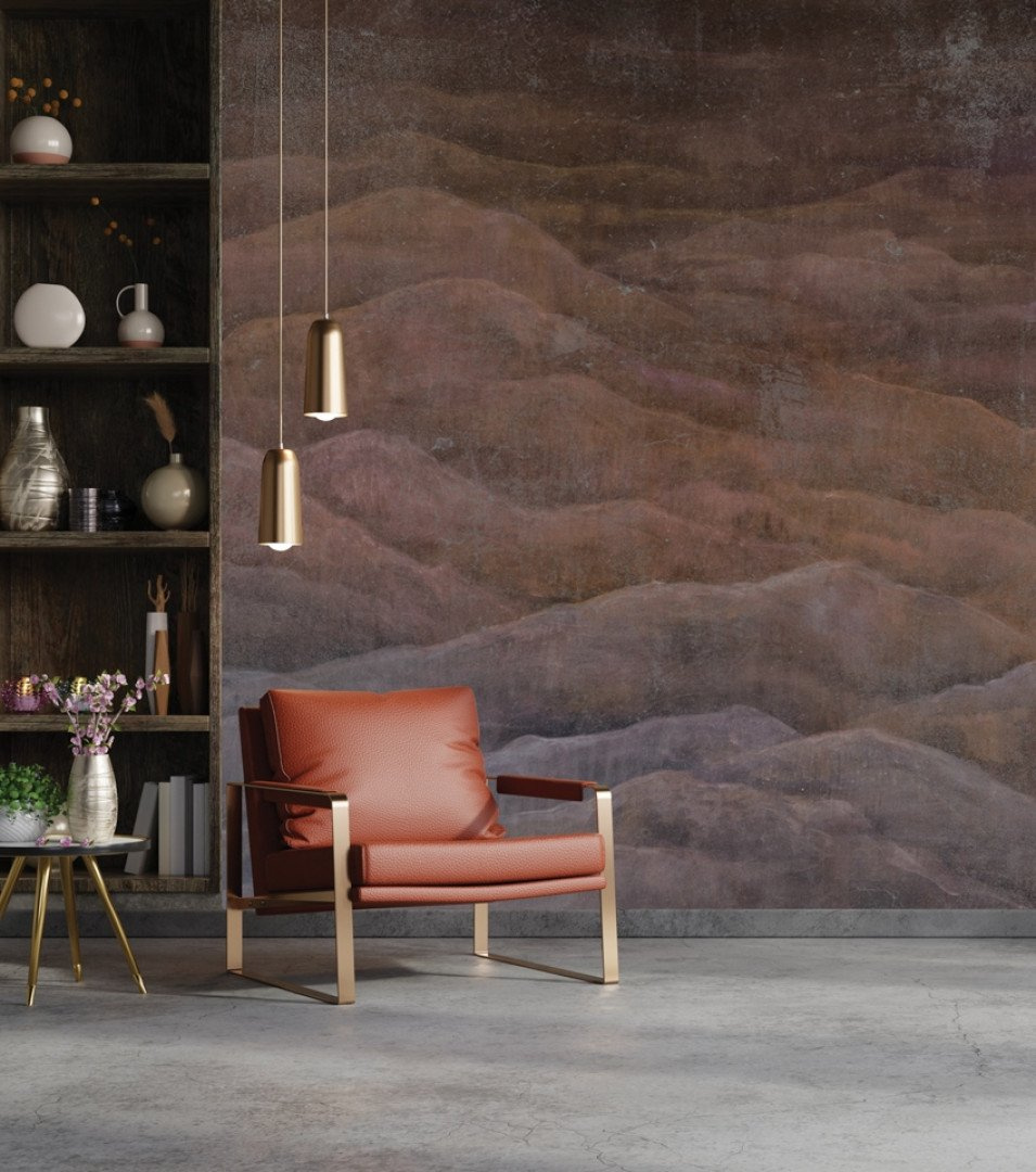 Tapeta na wymiar RAUV Tapeta wzgórza brązowa do salonu na podkładzie premium