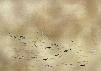 9600060 - panel Koi Gold Random Metallics Coordonne