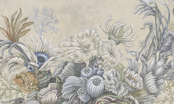 Tapeta rafa koralowa beżowo-niebieska