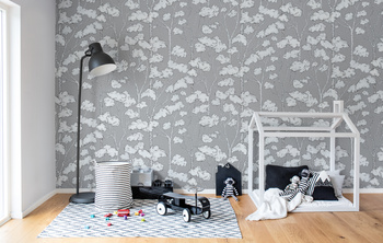 R15332 Animal Tree, Grey - Fototapeta RebelWalls