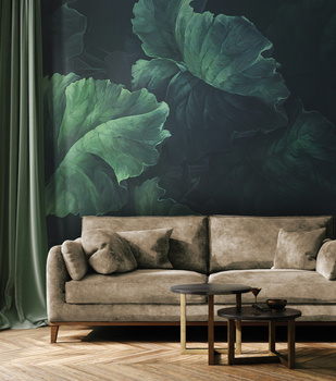 Tapeta w duże zielone liście