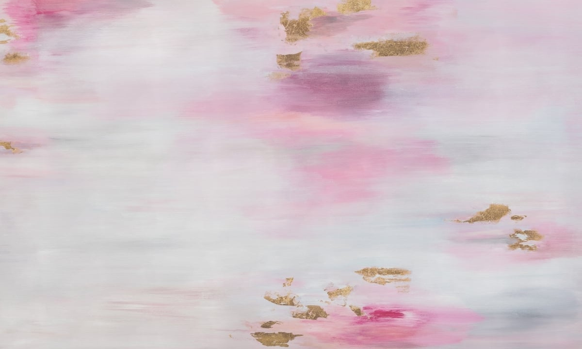 Tapeta na wymiar WallArt do salonu – Wenus, abstrakcyjny różowo-złoty motyw artystyczny