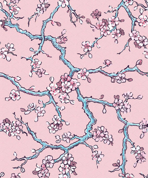 8000005 - panel Paravent des amandiers Pompadour Pink 40th Aniversary Coordonne