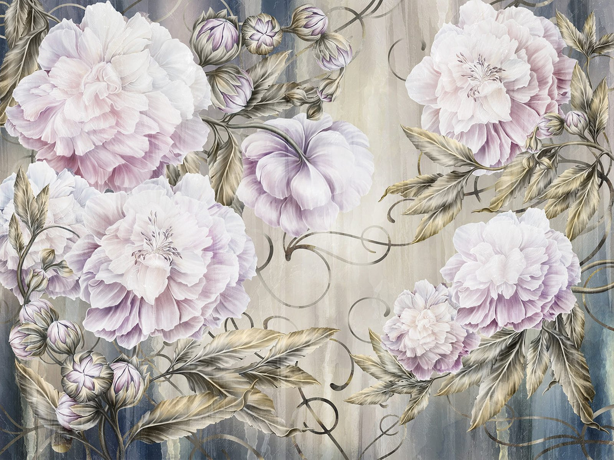 Tapeta na wymiar w kwiaty Alaven WallCraft – zbliżenie wzoru