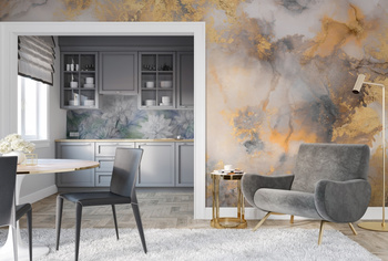 Dolce Vita Grey&Gold - Fototapeta WallArt