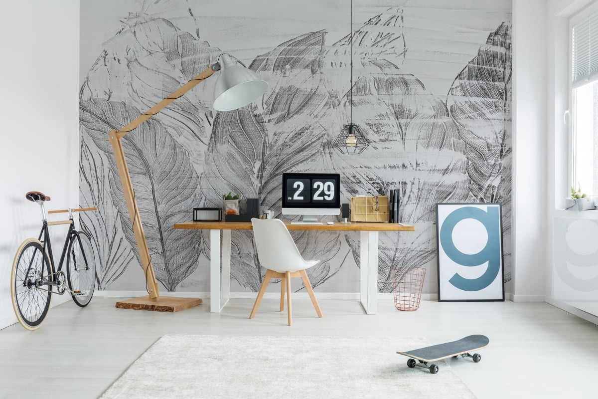 tapeta na wymiar WallArt do salonu – roślinna fototapeta Demeter w odcieniach szarości