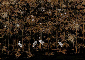 7900003 - panel Garzas Coal Random Chinoiseries II Coordonne