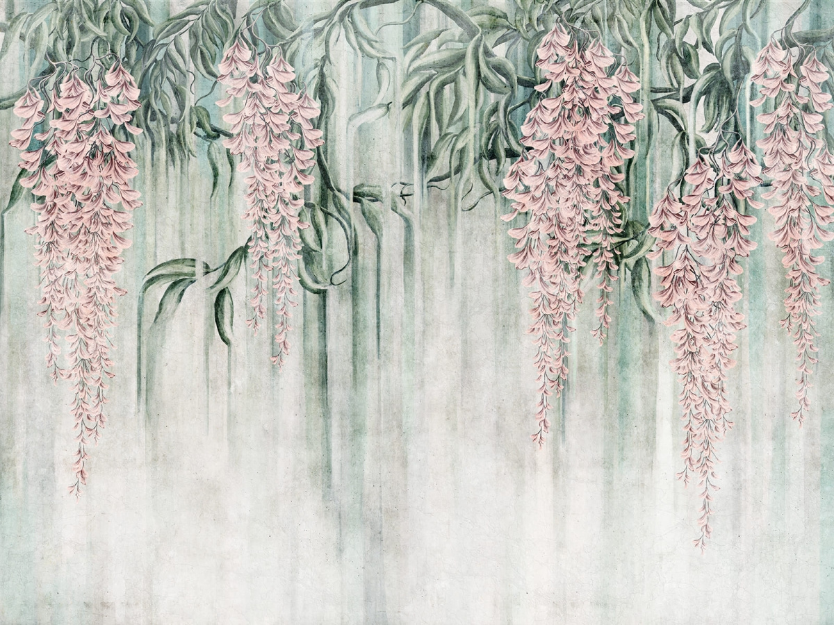 Fototapeta Wisteria 680 32 2202 WallCraft - zbliżenie wzoru wisterii